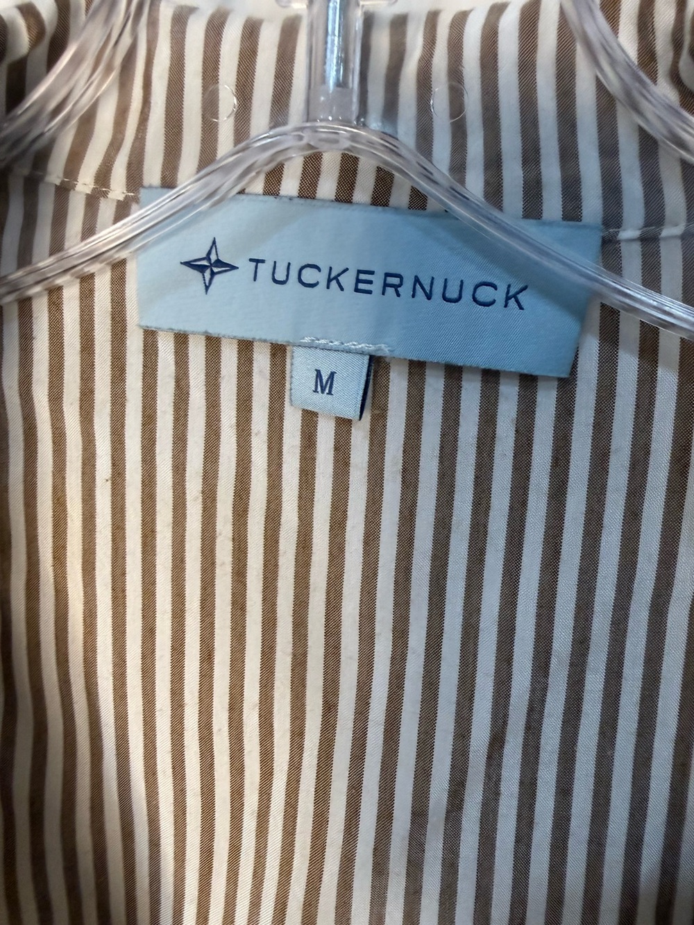Tuckernuck Brown and White Striped Button-Front Dress size Medium - Picture 4 of 6